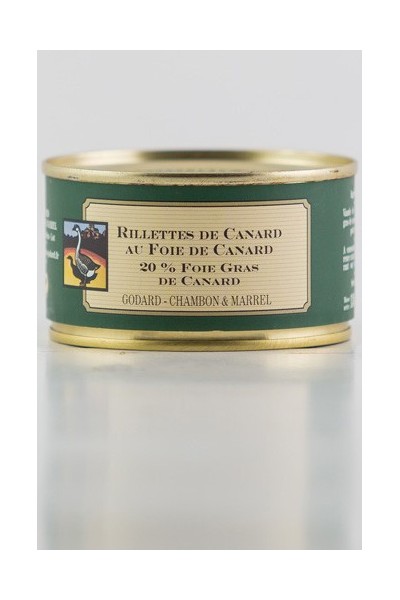 Rillettes de canard au foie de canard, 20%
