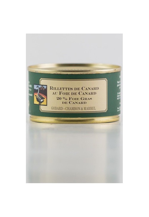 Rillettes de canard au foie de canard, 20%