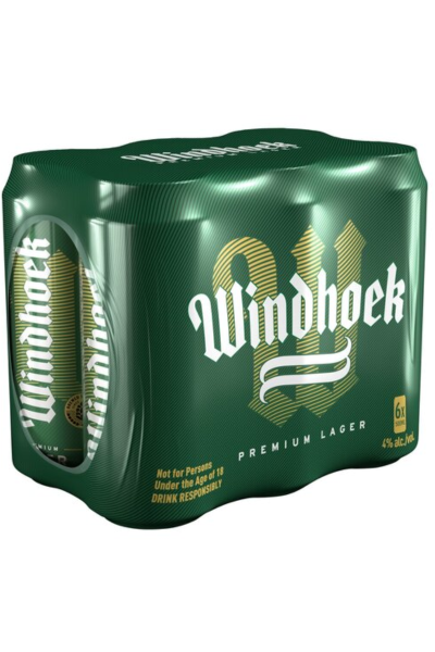 Windhoek Lager Can Pack of 6, 4% vol., 330 ml