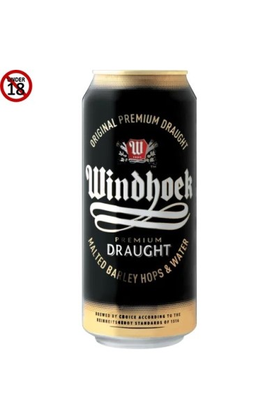 Windhoek Draught can Pack of 6, 4%, 500ml