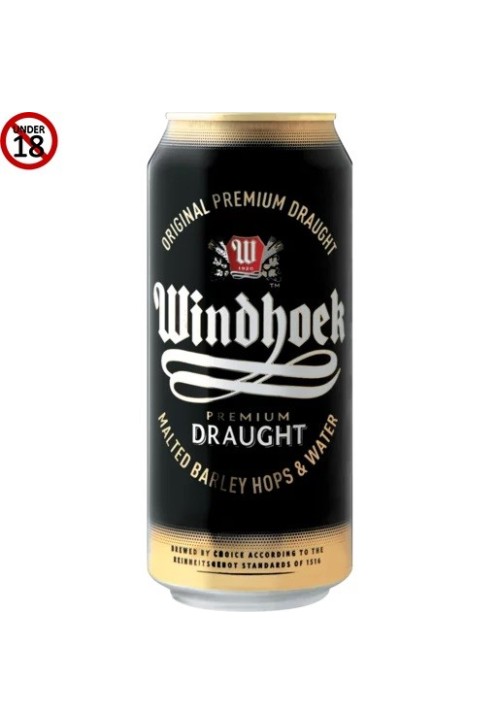 Windhoek Draught can Pack of 6, 4%, 500ml
