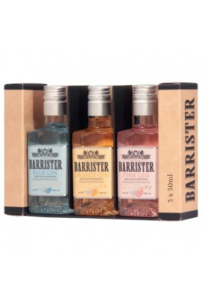 Set of flavored Barrister Gins 3 x 0.5l Box